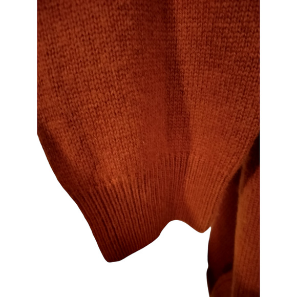 3289) C&A Est 1841 Burnt Orange Cowl Neck Cable Knit Wool Blend Sweater XXL - Picture 4 of 11